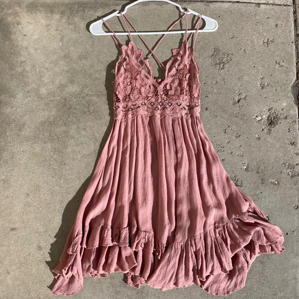 Free People Adella Dress XS Rose